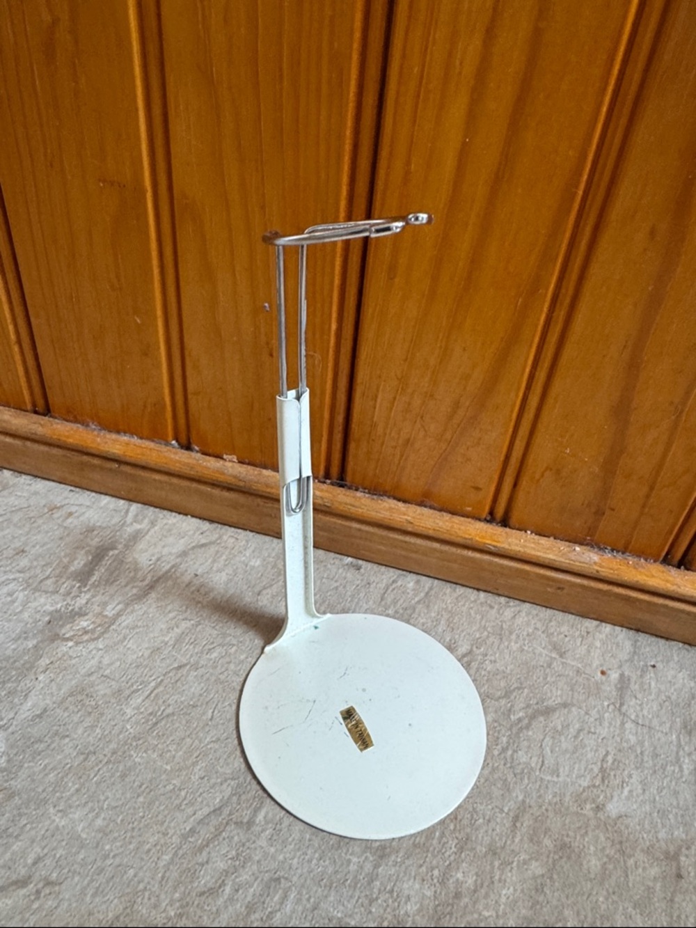 White Action Figure or Tiny Doll Display Stand - adjusts 4 1/2" to 6"